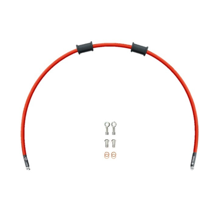 Clutch hose kit Venhill POWERHOSEPLUS KAW-11010C-RD (1 hose in kit) Red hoses, chrome fittings