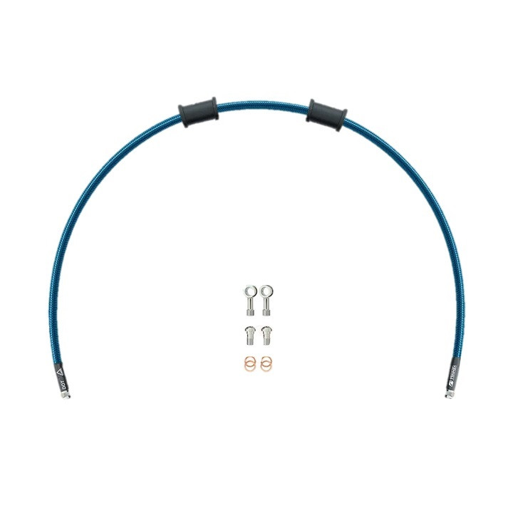 Clutch hose kit Venhill POWERHOSEPLUS KAW-11010C-TB (1 hose in kit) Translucent blue hoses, chrome fittings