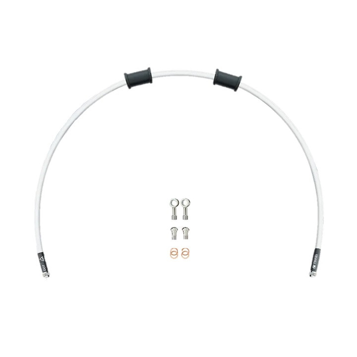 Clutch hose kit Venhill POWERHOSEPLUS KAW-11010C-WT (1 hose in kit) White hoses, chrome fittings