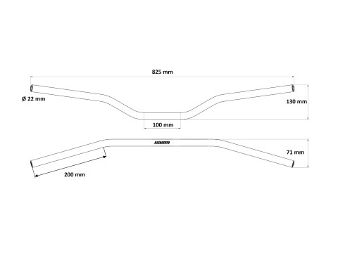 Handlebar ACCOSSATO HB003 Aluminium Made With Constant Diameter - 22 mm silver