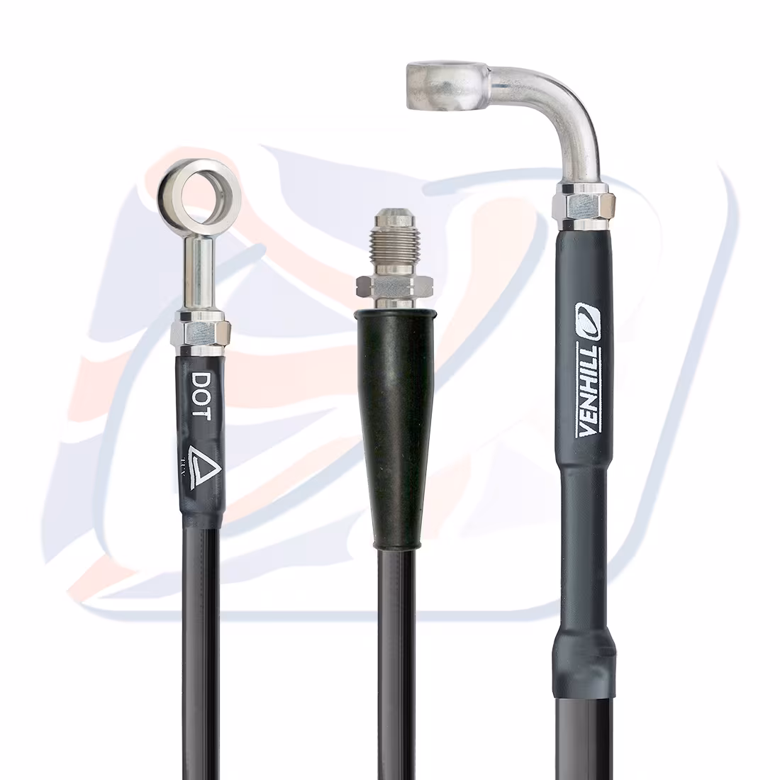 Rear brake hose Venhill Y01-2-025/P Crni