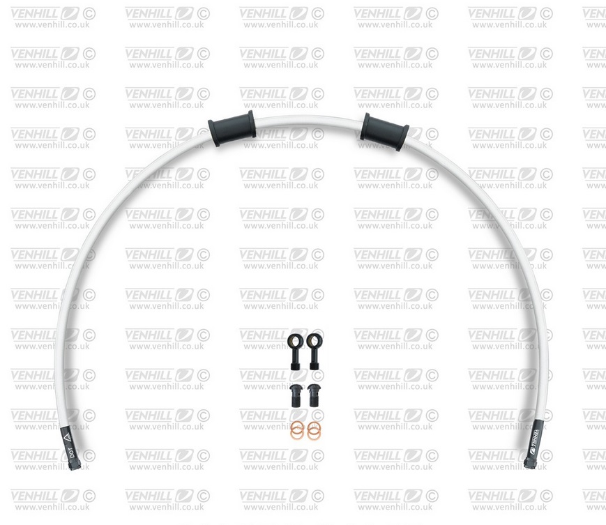 Rear brake hose kit Venhill POWERHOSEPLUS CAG-1002RB-WT (1 hose in kit) White hoses, black fittings