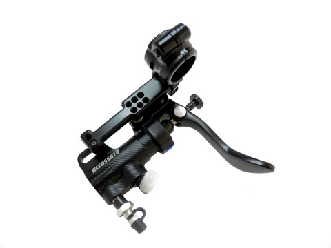 Thumb brake master cylinder ACCOSSATO BP006 piston diam. 10.5 mm with bent lever and bracket included