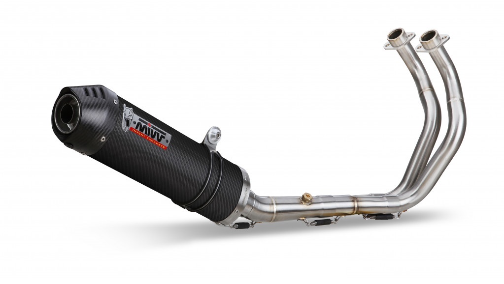 Cijeli ispušni sustav 2x1 MIVV OVAL Y.044.L3C Carbon / Carbon Cap for YAMAHA MT-07 700 2014-2024