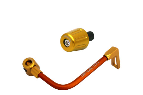 Lever guard in aluminium + left end ACCOSSATO DE004 with orange hose and joint right