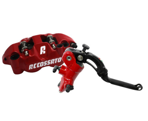 Accossato Kit: Painted Brake Master Cylinder 16x18 (CY045) + Painted Couple of Brake Calipers Distance 108 With ST Brake Pads (PZ004) ACCOSSATO ZY045 Crni