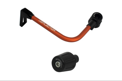 Lever guard in aluminium + right end ACCOSSATO DE005 with orange hose and joint left
