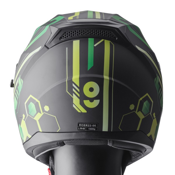 Full face helmet GMS HEXAGO ZG12501 graphic green M