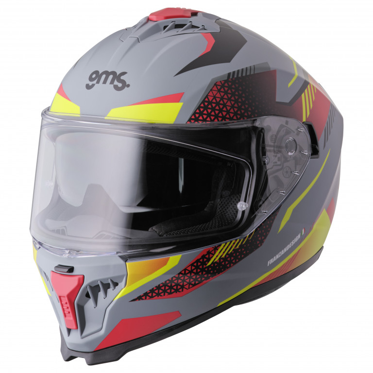 Full face helmet GMS GELERO ZG12701 matt grey-yellow-blue XS