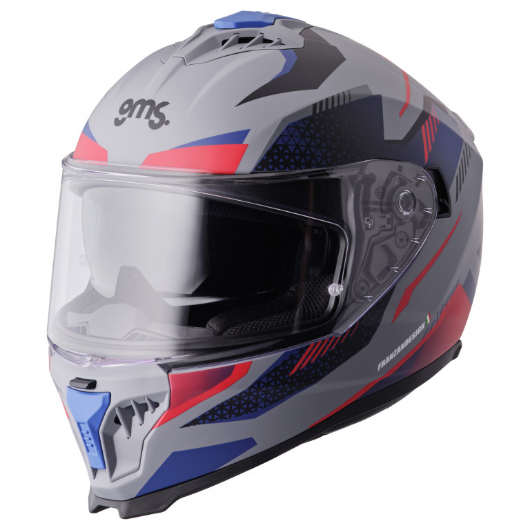 Full face helmet GMS GELERO ZG12701 matt grey-blue-red XS