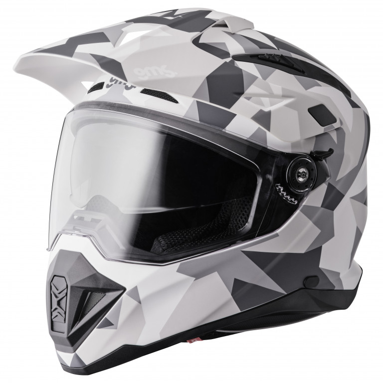 Enduro helmet GMS ADVENTUS CAMO ZG15002 matt white-grey-camo XS