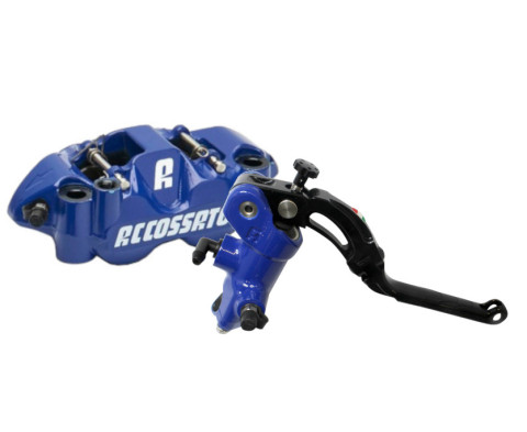 Accossato Kit: Painted Brake Master Cylinder 16x16 (CY044) + Painted Couple of Brake Calipers Distance 108 With ST Brake Pads (PZ004) ACCOSSATO ZY044 plavi