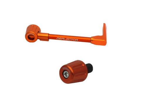 Lever guard in aluminium + left end ACCOSSATO DE004 with orange hose and joint right